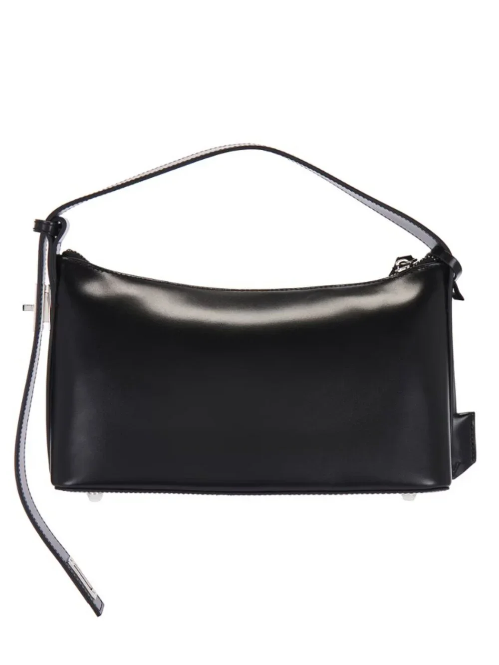 VERAFIED Hobo Bag in Black Leather & Silver Handbag Purse